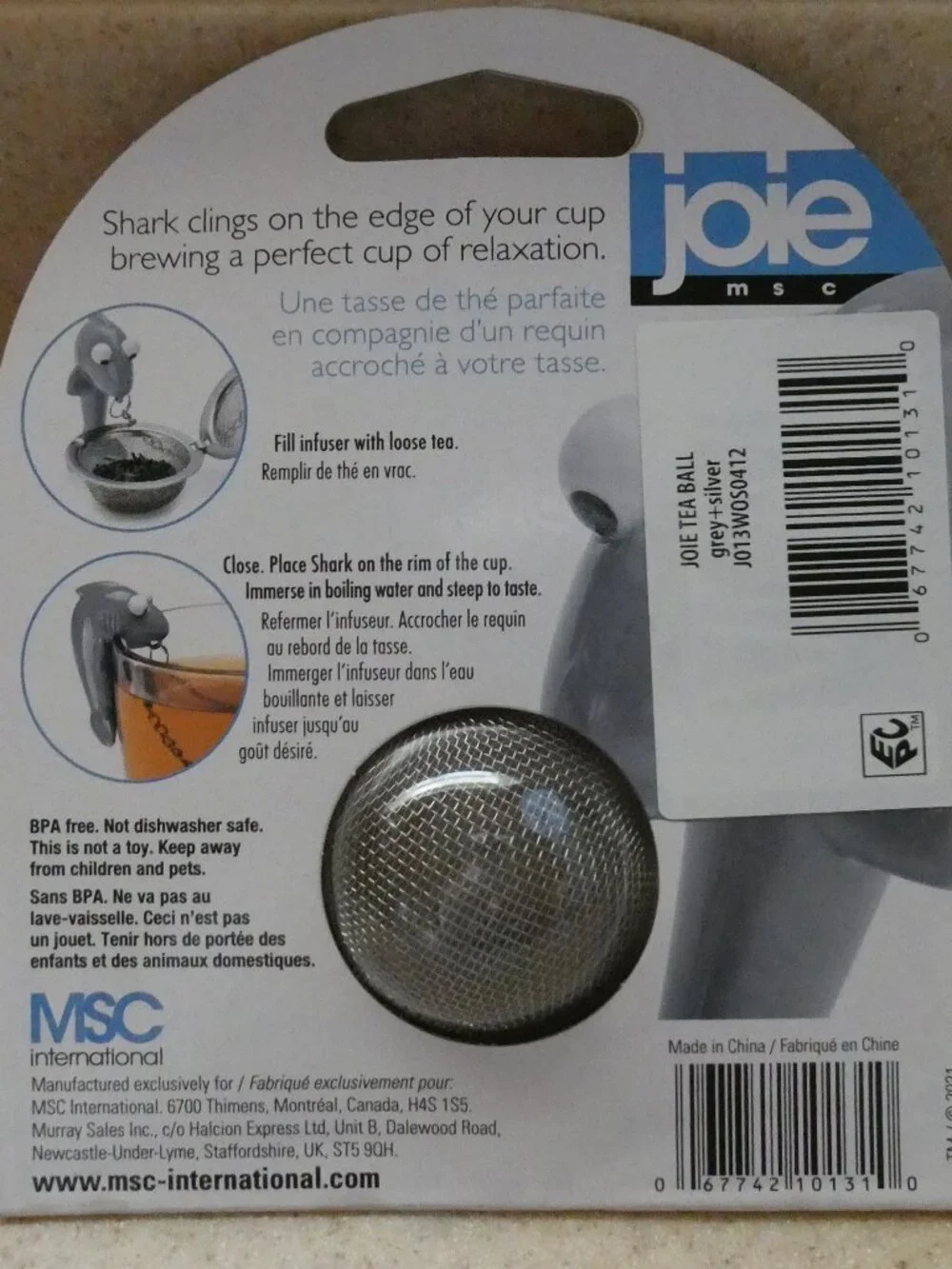 Jolie Shark Loose Leaf Tea Ball Stainless Steel Infuser - NEW